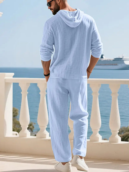 [COMPRA 1 Y LLEVATE 2] - Palermo Linen | Camisa con Capucha La Costa + Pantalón Casual